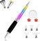 Square Diamond Art Pen - Metal Drill Pens with Square & Round Drill Heads Plus Multiplacer Tips, Comfort Grip 5D Rainbow Tools